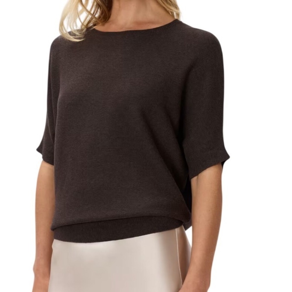 Quince Lightweight Cotton Cashmere Dolman Sleeve Sweater Womens L Link SHWDC01